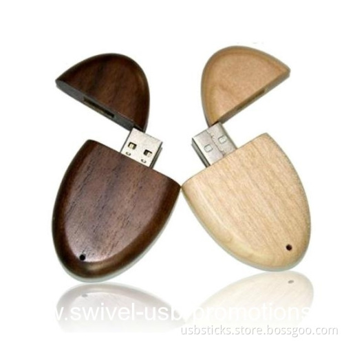 oval wood usb personalized usb in wood